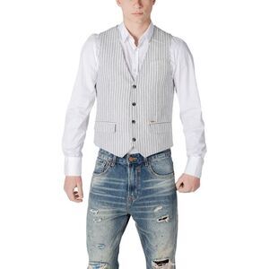 Gianni Lupo Black Linen Men's Waistcoat